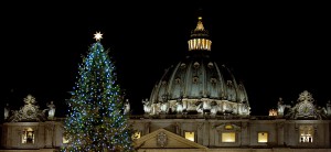 Inauguration du sapin de Noël place Saint Pierre au Vatican