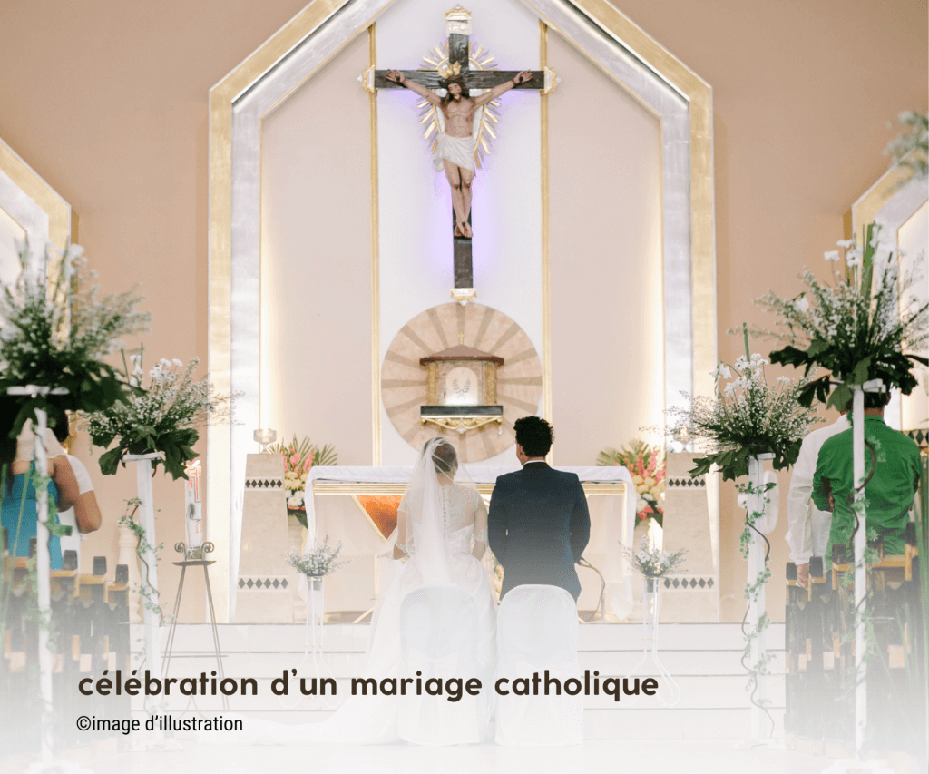 célébration d'un mariage catholique, à l'église