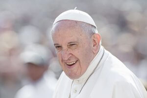 18 septembre 2019 : Portrait du pape Fançois à son arrivée à l'audience générale au Vatican. September 18, 2019: Pope Francis leads his weekly general audience. Vatican.
