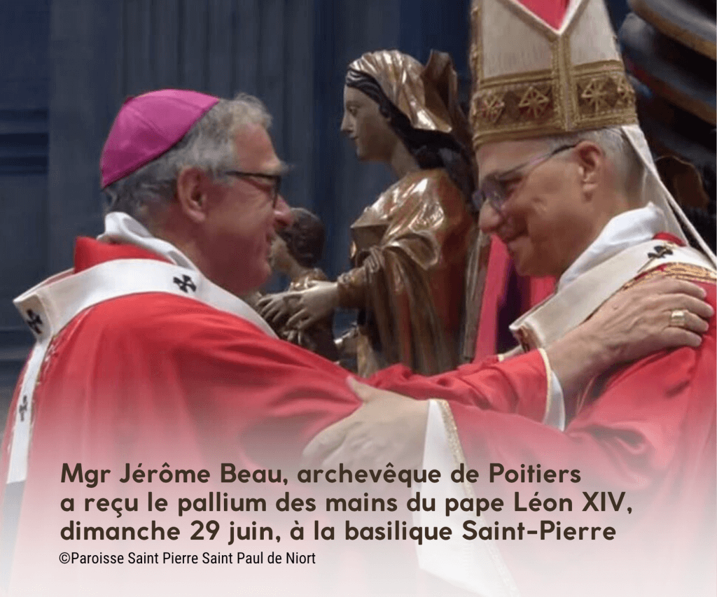 Mgr Beau a reçu des mains du pape Léon XIV le pallium le pape Léon XIV remet le pallium en juin 2025 à Mgr Beau
