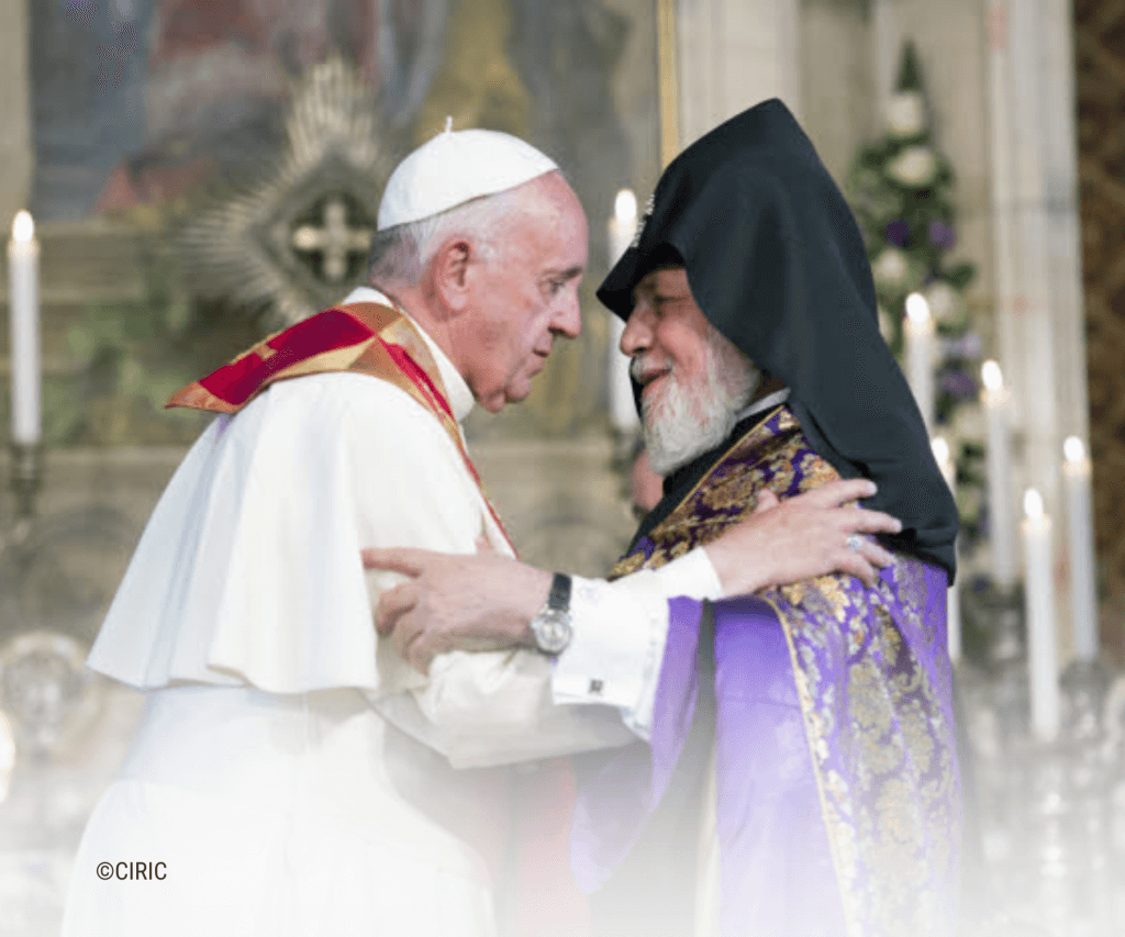 le Pape et Karekine en Arménie