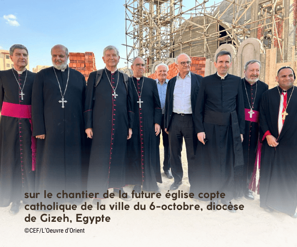 sur le chantier de la future église copte catholique de la ville du 6-octobre, diocèse de Gizeh, Egypte