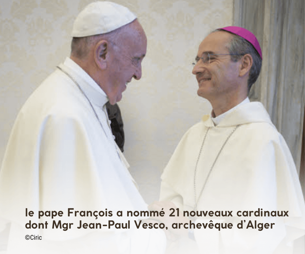 le Pape François a nommé 21 nouveaux cardinaux dont Mgr Jean-Paul Vesco