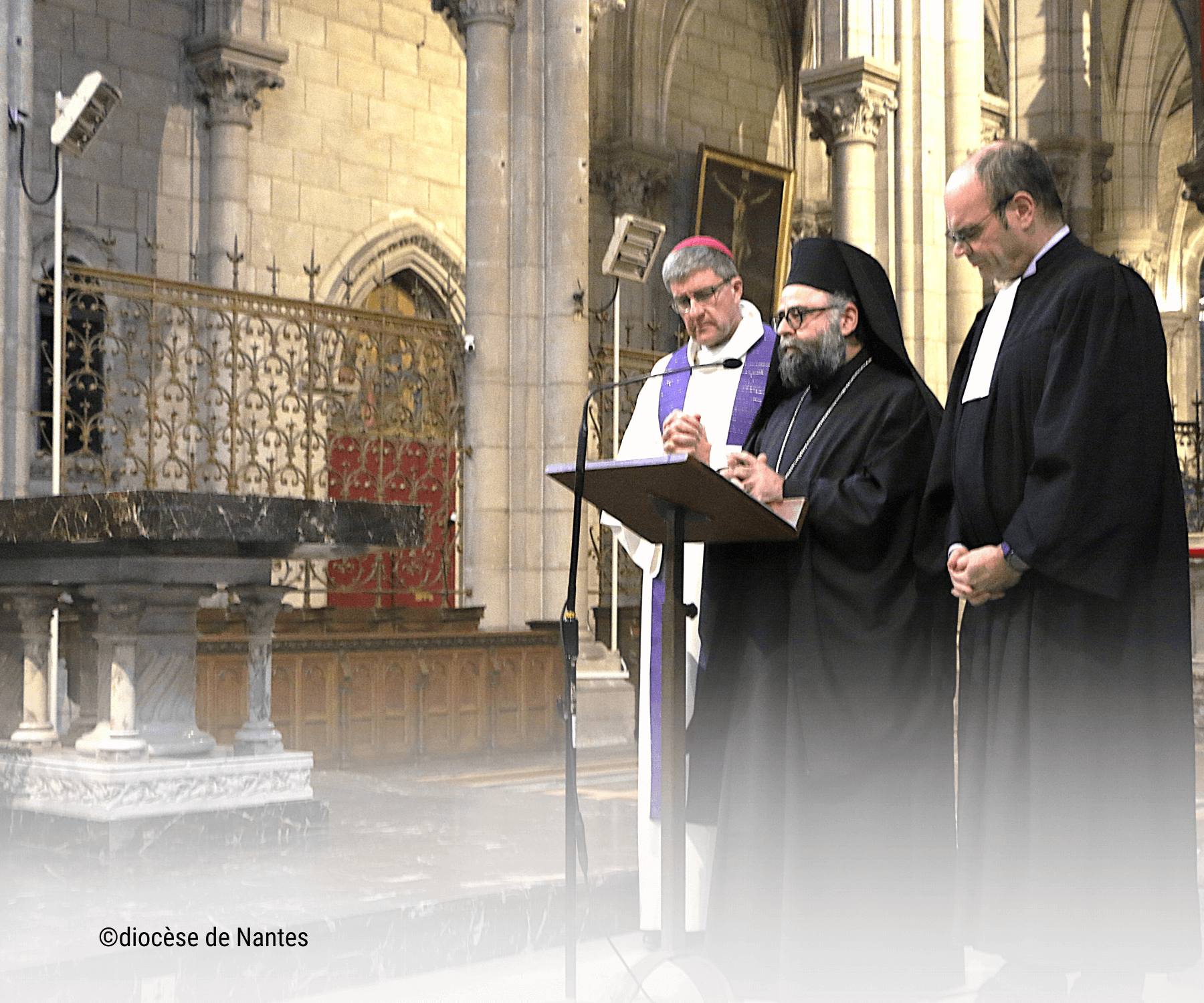 représenants chrétiens - prière oecuménique à Nantes