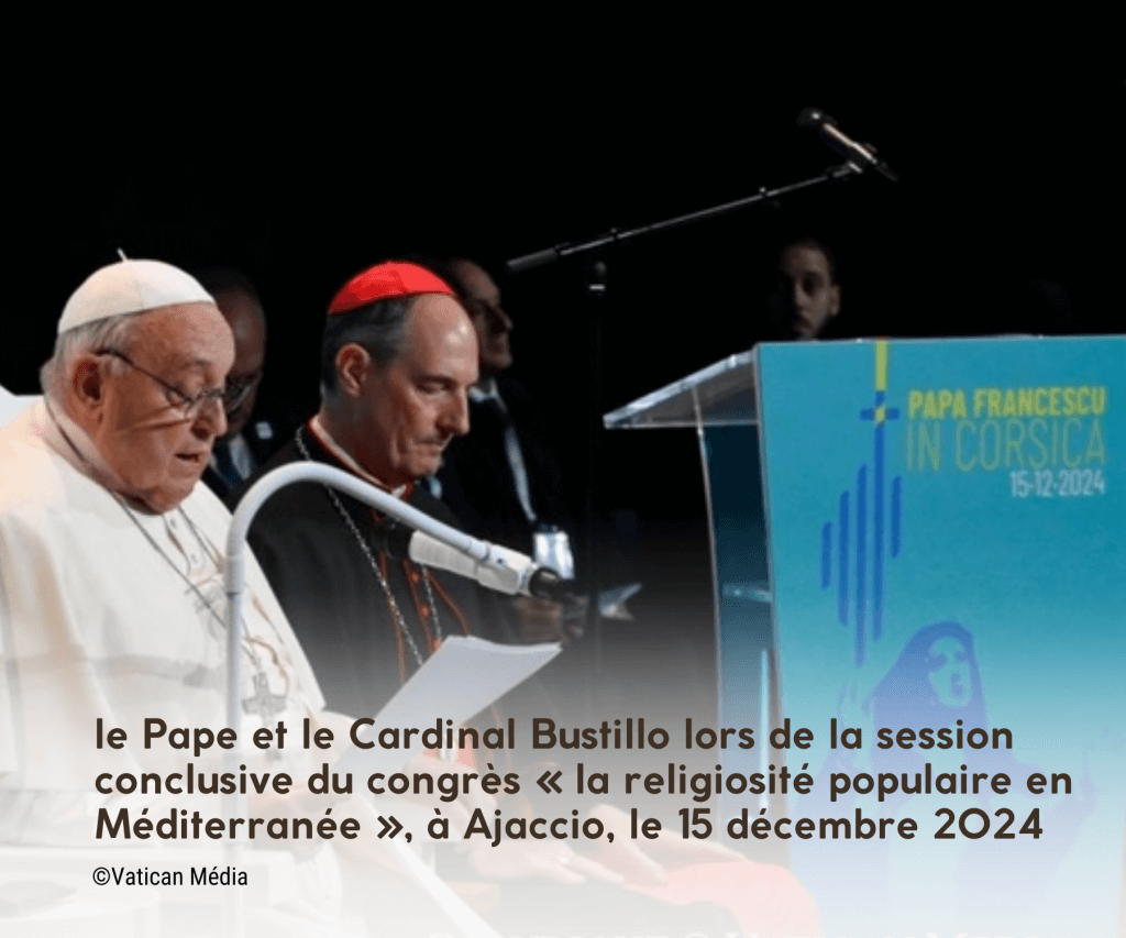 image du Pape et du Cardinal Bustillo lors du voyage papal en Corse