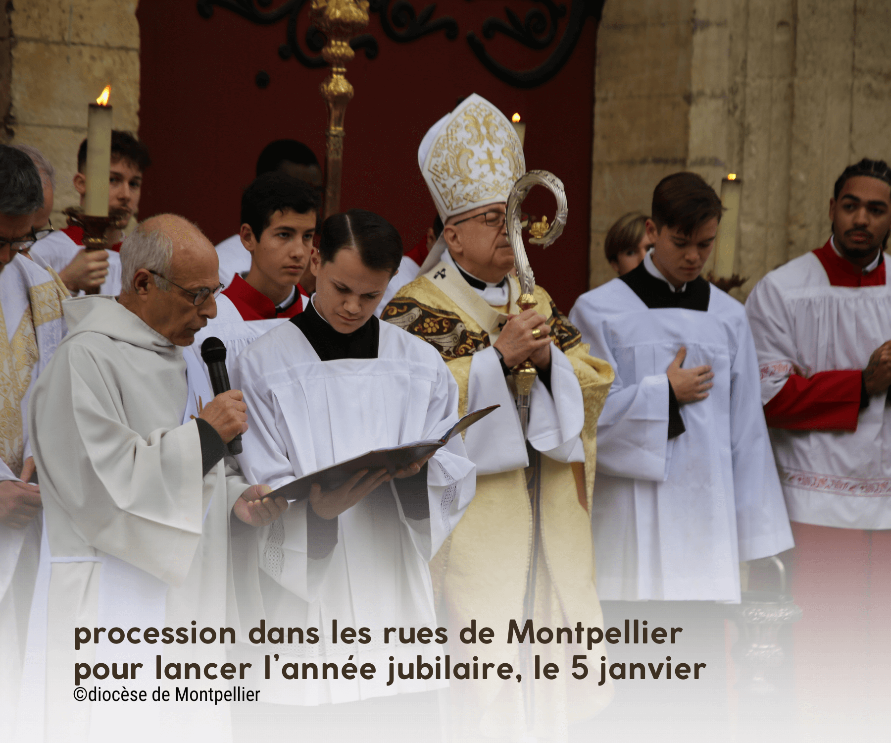 image de Mgr Turini qui lance l'année jubilaire, à Montpellier, le 5 janvier 2025