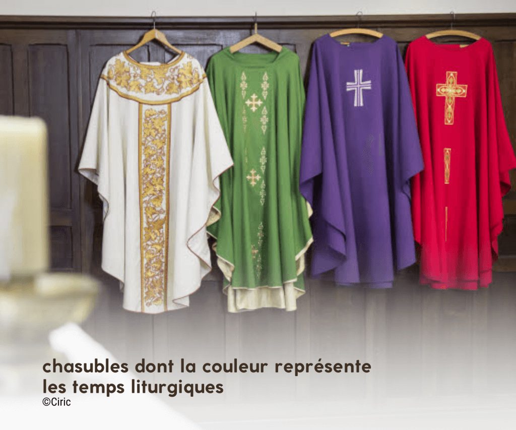 image représentant les chasubles de différentes couleurs