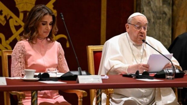 le Pape et Rania de Jordanie