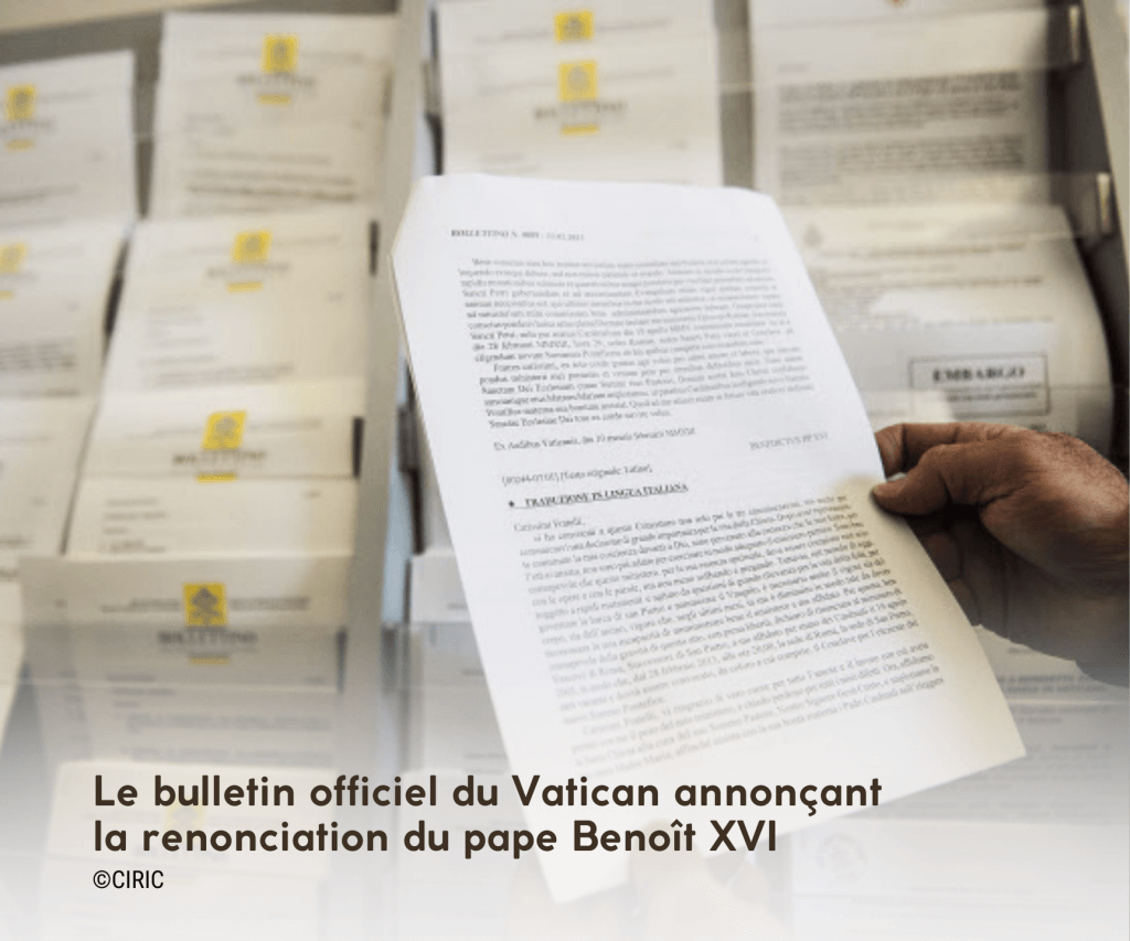 bolletino du Vatican pour la renonciation