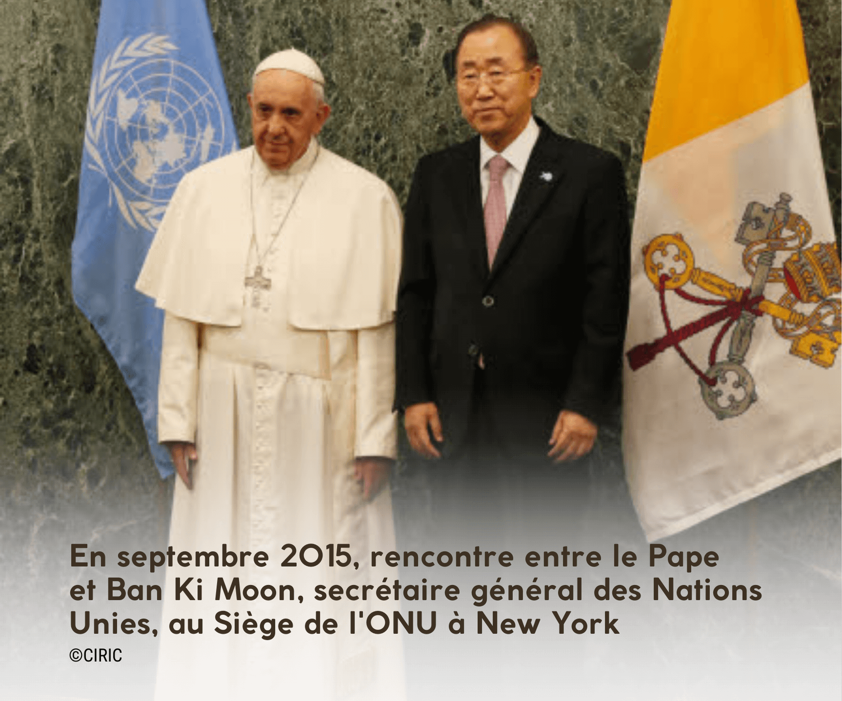 rencontre à l'ONu entre le Pape et Ban Ki-Moon