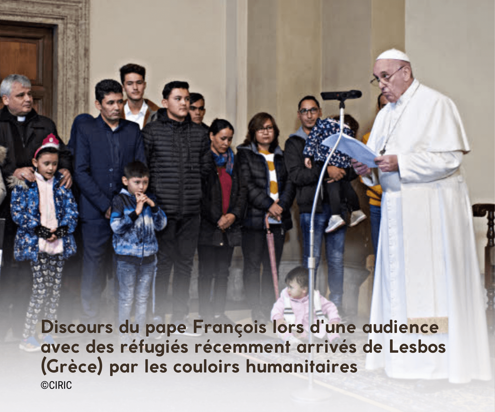 discours du Pape devant des réfugiés