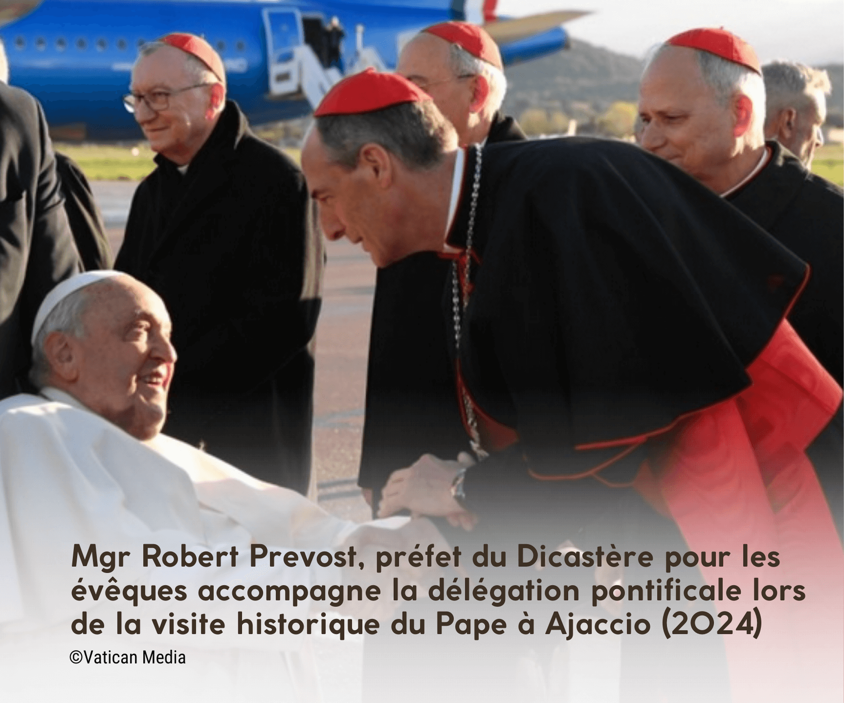 Mgr Prévost accompagne la délégation du pape François en Corse