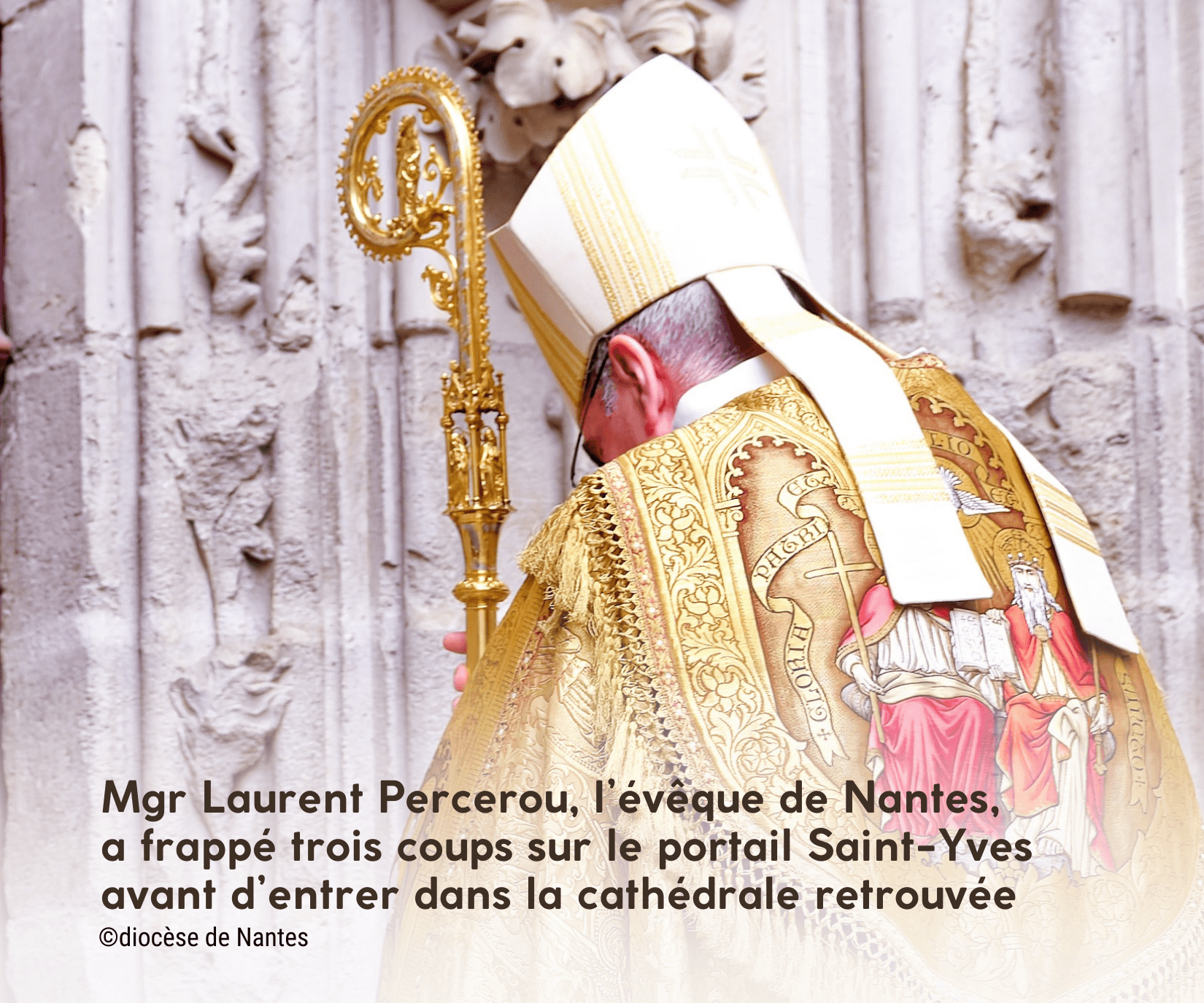 réouverture de la cathédrale de Nantes : Mgr Percerou, évêque de Nantes Mgr Percerou, évêque de Nantes lors de la réouverture de la cathédrale