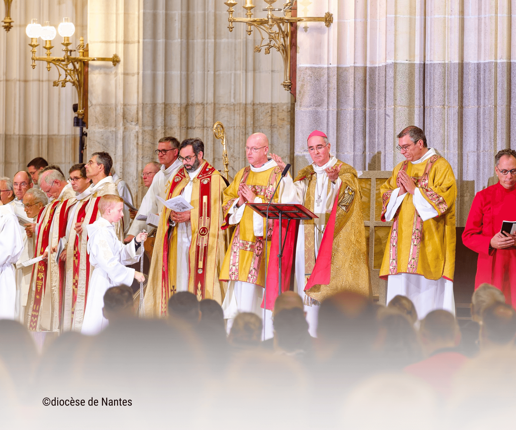 réouverture de la cathédrale de Nantes : Mgr Percerou, évêque de Nantes Mgr Percerou, évêque de Nantes lors de la réouverture de la cathédrale