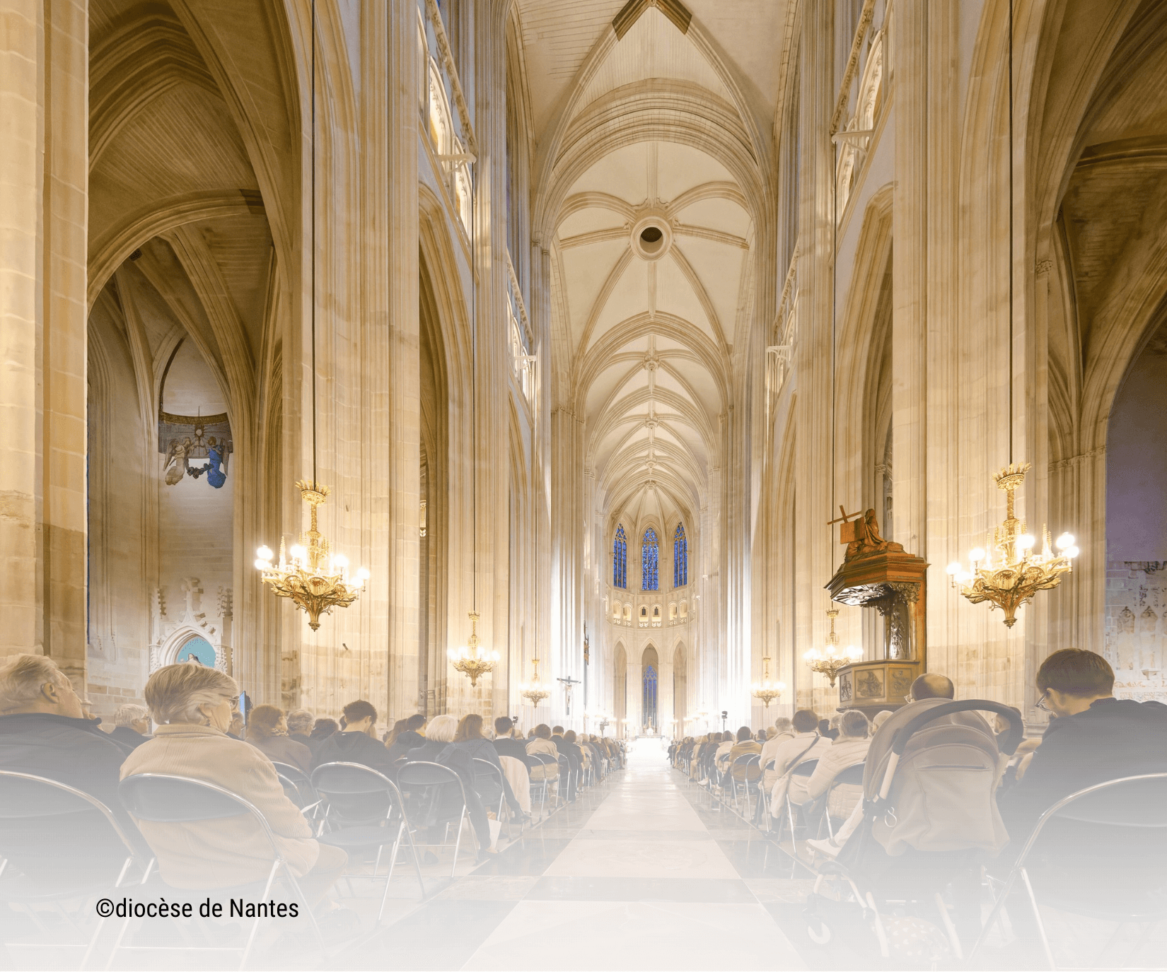 réouverture de la cathédrale de Nantes : Mgr Percerou, évêque de Nantes Mgr Percerou, évêque de Nantes lors de la réouverture de la cathédrale