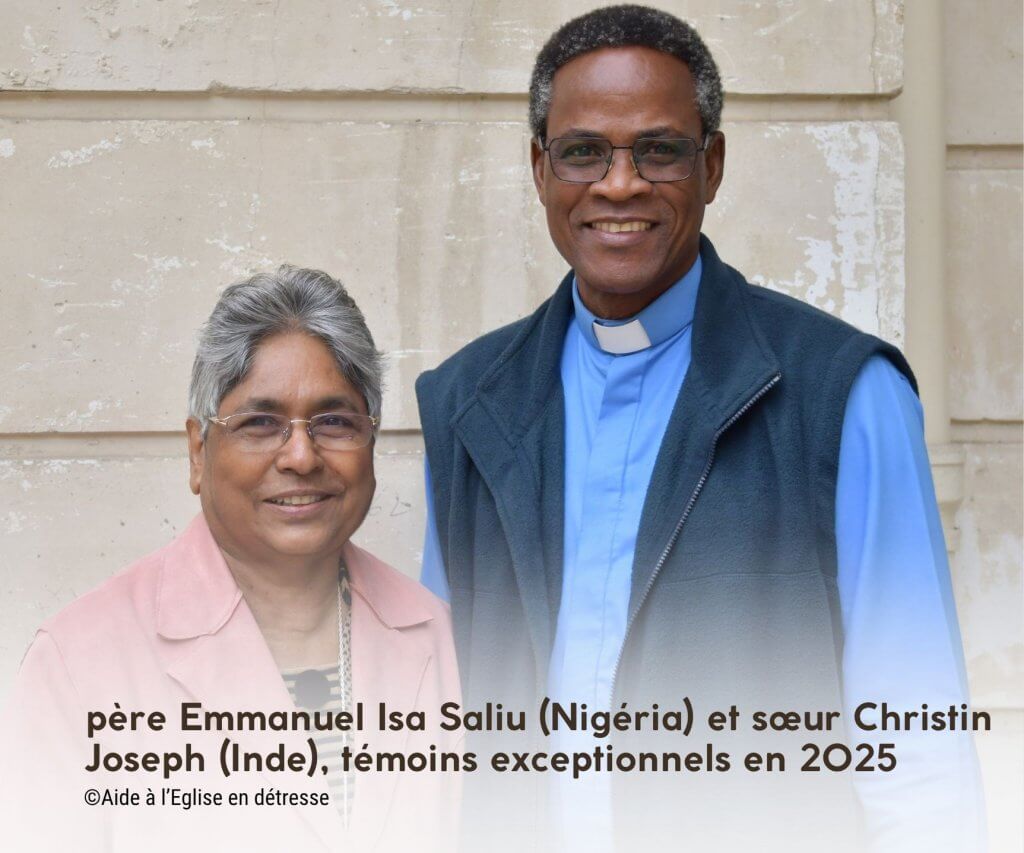soeur Christin et père Emmanuel de l'Aide à l'Eglise en détresse AED : soeur Christin et père Emmanuel