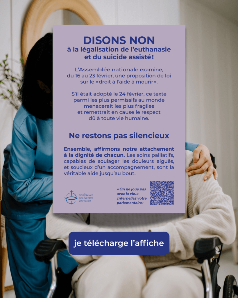 affiche disons non à la légalisation de l'euthanasie