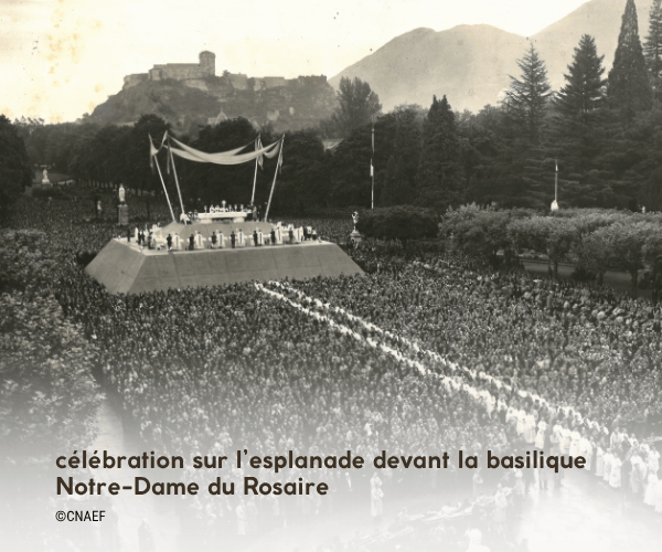 1946 : célébration à Lourdes pour le pèlerinage du retour