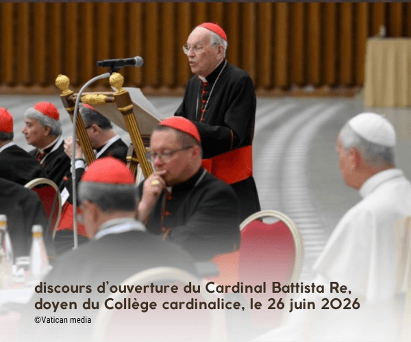 consistoire extraordinaire : discours du Cardinal Re, à Rome