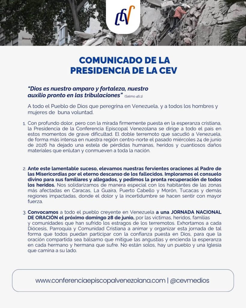 communiqué Conférence épiscopale vénézulienne