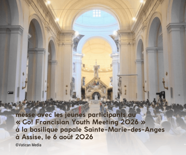 Assise : Messe pour les participants à la rencontre « Go! Franciscan Youth Meeting »