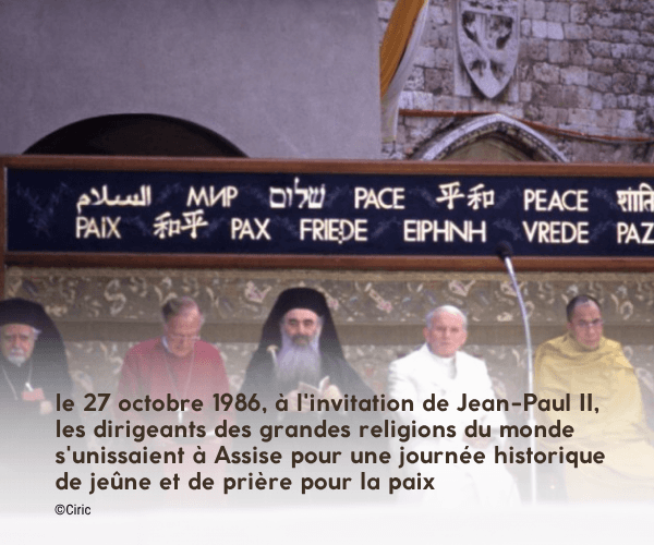 27 octobre 1986 : rencontre interreligieuse à Assise, à l'invitation du pape Jean-Paul II